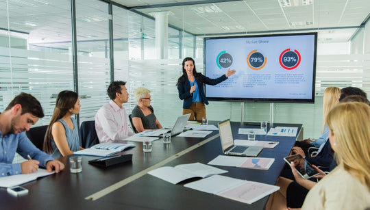 Manager delivering a presentation