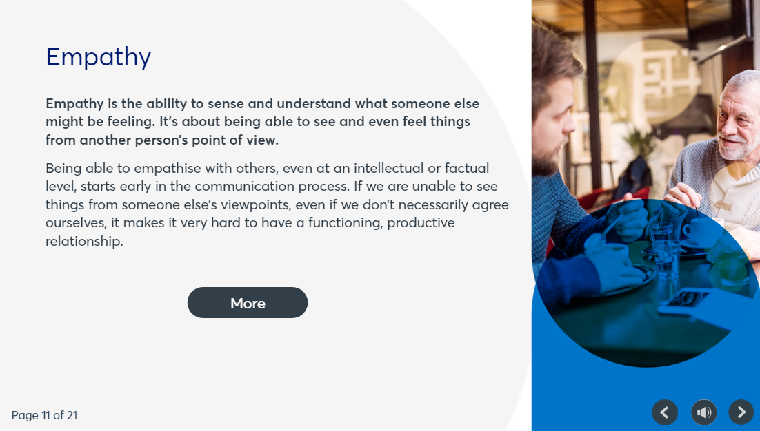 Communication skills Course Example about Empathy